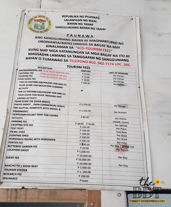 Mt. Daraitan Hiking Fee